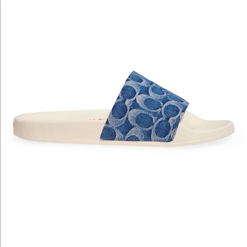 Coach Denim and Chalk Slides (New in Box)